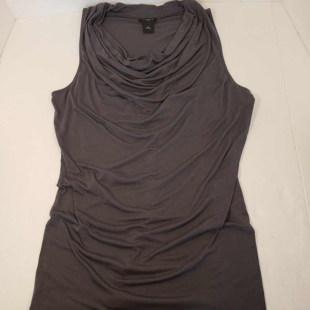 Ann Taylor Charcoal Gray Cowl Neck Blouse, Medium
